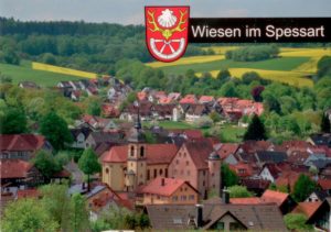 видовая открытка из Германии - "Wiesen im Spessart"
